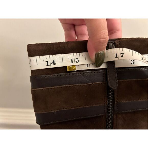 Cole Haan NikeAir Nicole Suede Heel Boots 6.5B Equestrian gold buckle dressy par - Picture 11 of 11